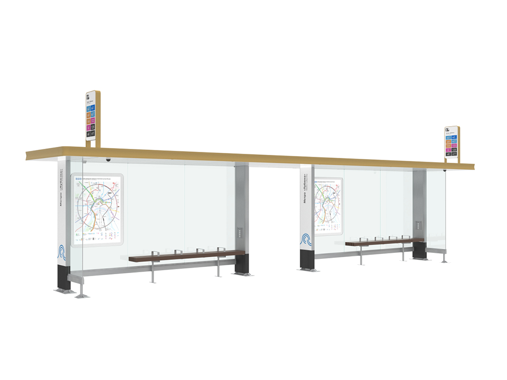 Остановочный павильон «МАЛОГАБАРИТНЫЙ СДВОЕННЫЙ», серия «СИТИ»
